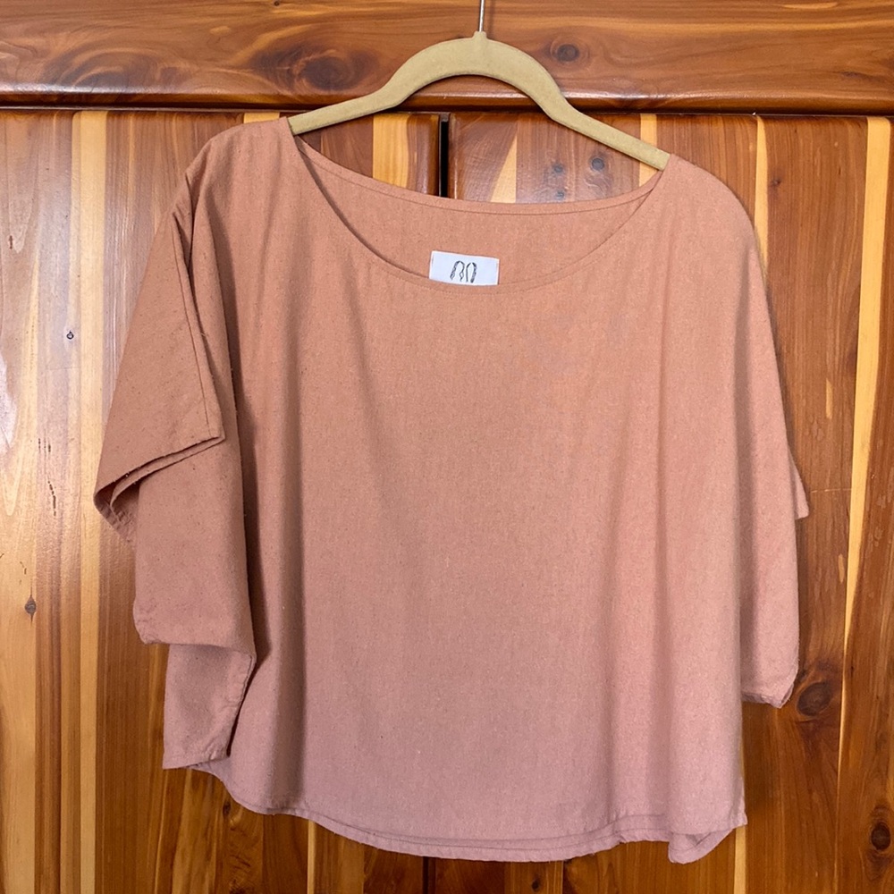 Jamie and the Jones Blank Canvas Top Blush Pink Raw Silk S